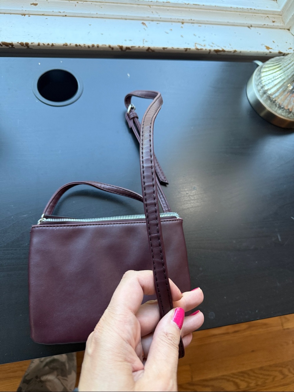 Nine West Plum Scalloped Stud Crossbody Bag - Picture 8 of 11